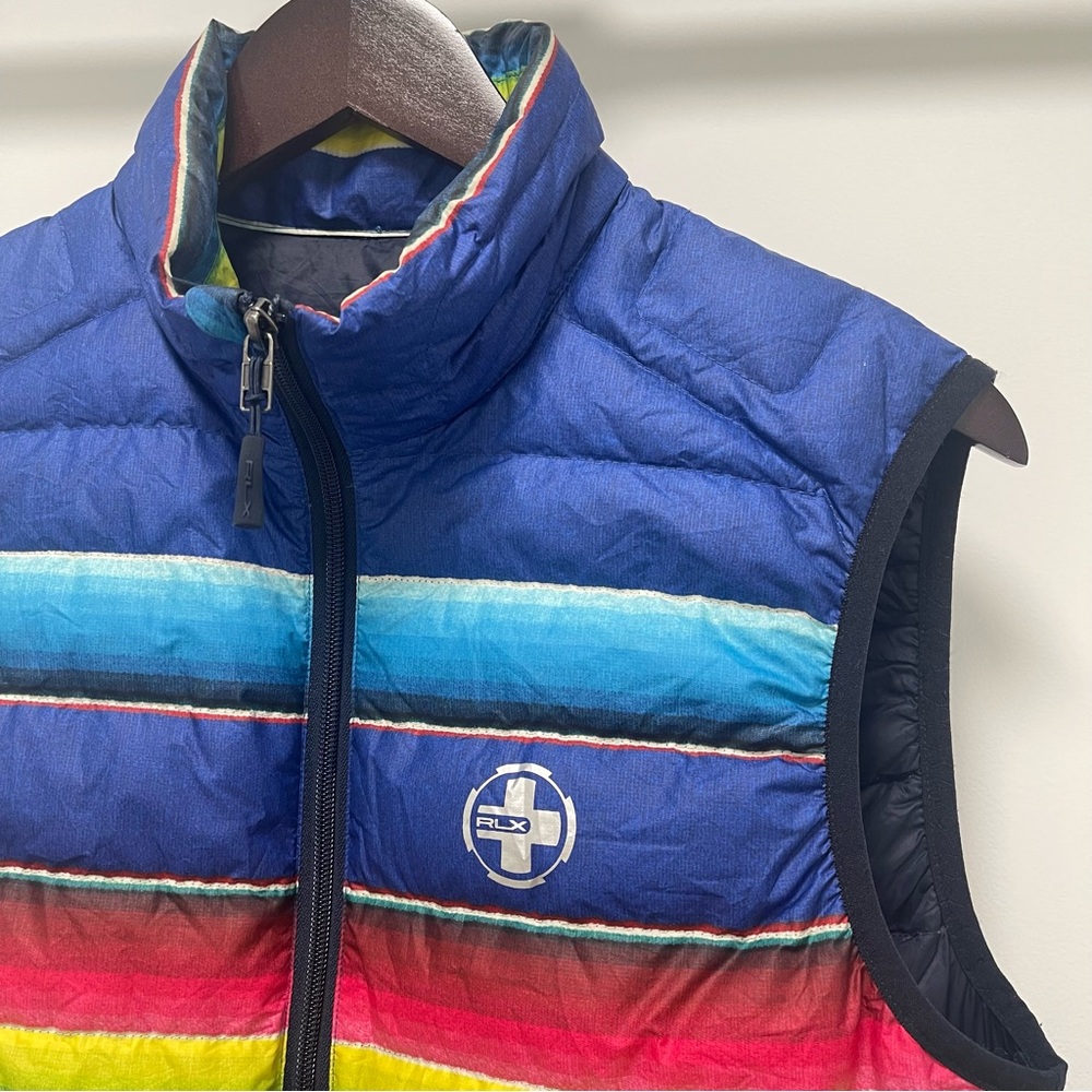 Ralph Lauren RLX Canyon Southwest Aztec Down Blue Combo Vest Size Small - Picture 3 of 13